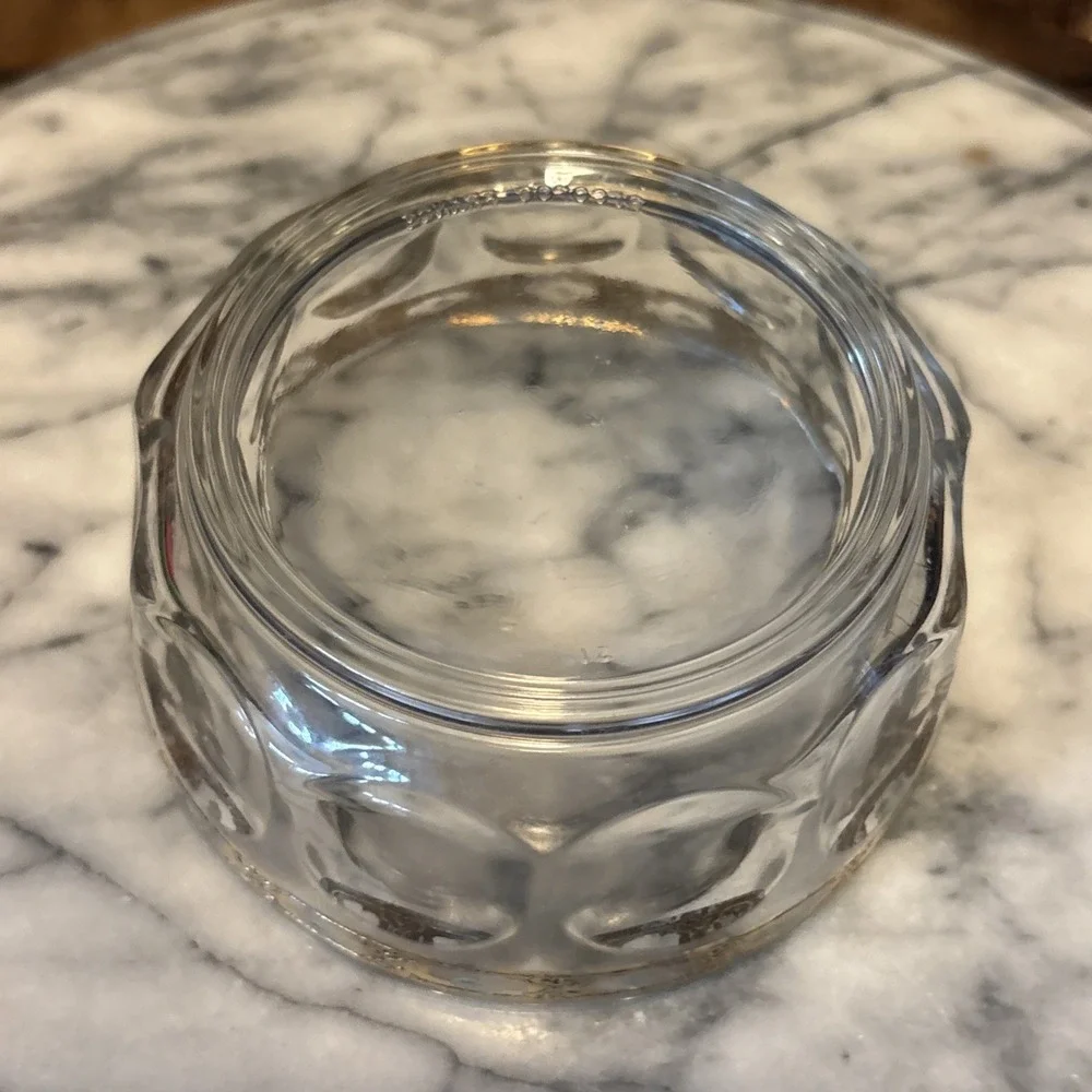 VTG 60s Arcoroc Culver Fruit Bowl Valencia Diamond France 22K Gold Regency 4.25